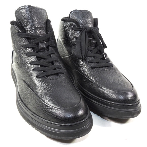 ALBERTO CICCIOLI ?? MEN\'S BLACK SOFT LEATHER FLAT WINTER BOOTS main image 7